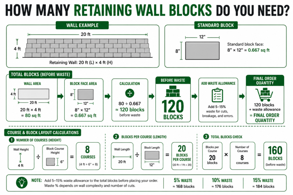 How many retaining wall blocks do you need
