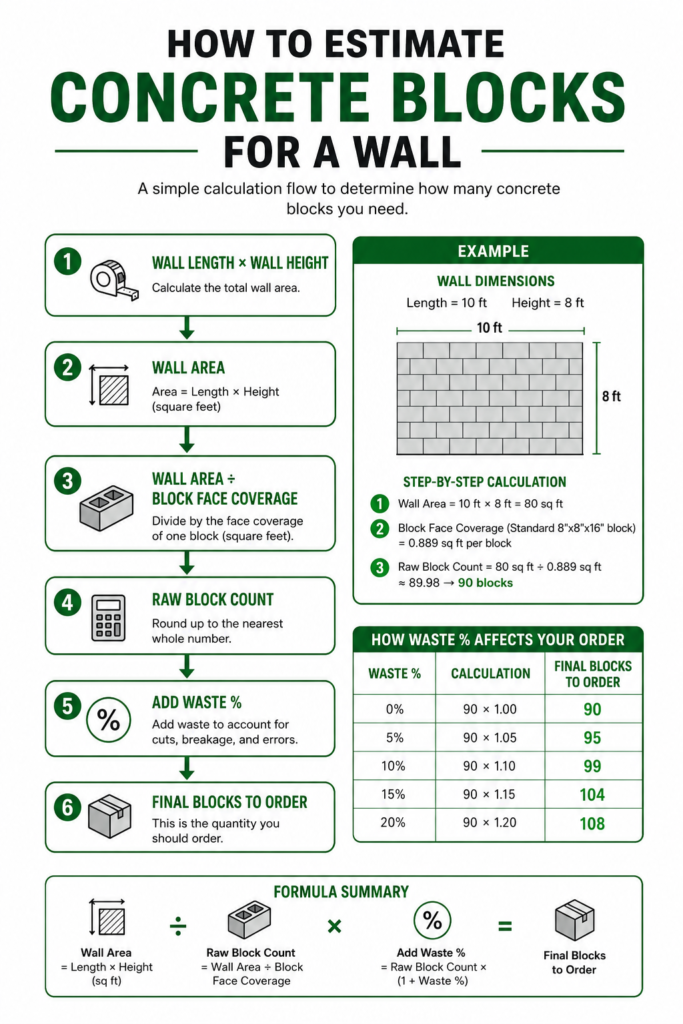 How to estimate concrete blocks formula