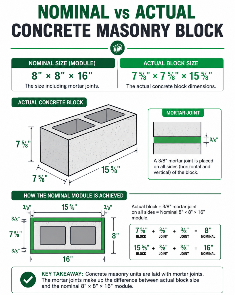 Concrete Block Calculator-Mansory Block Dimensions